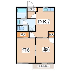 郡山駅 バス4分  方八町2丁目下車：停歩2分 2階の物件間取画像